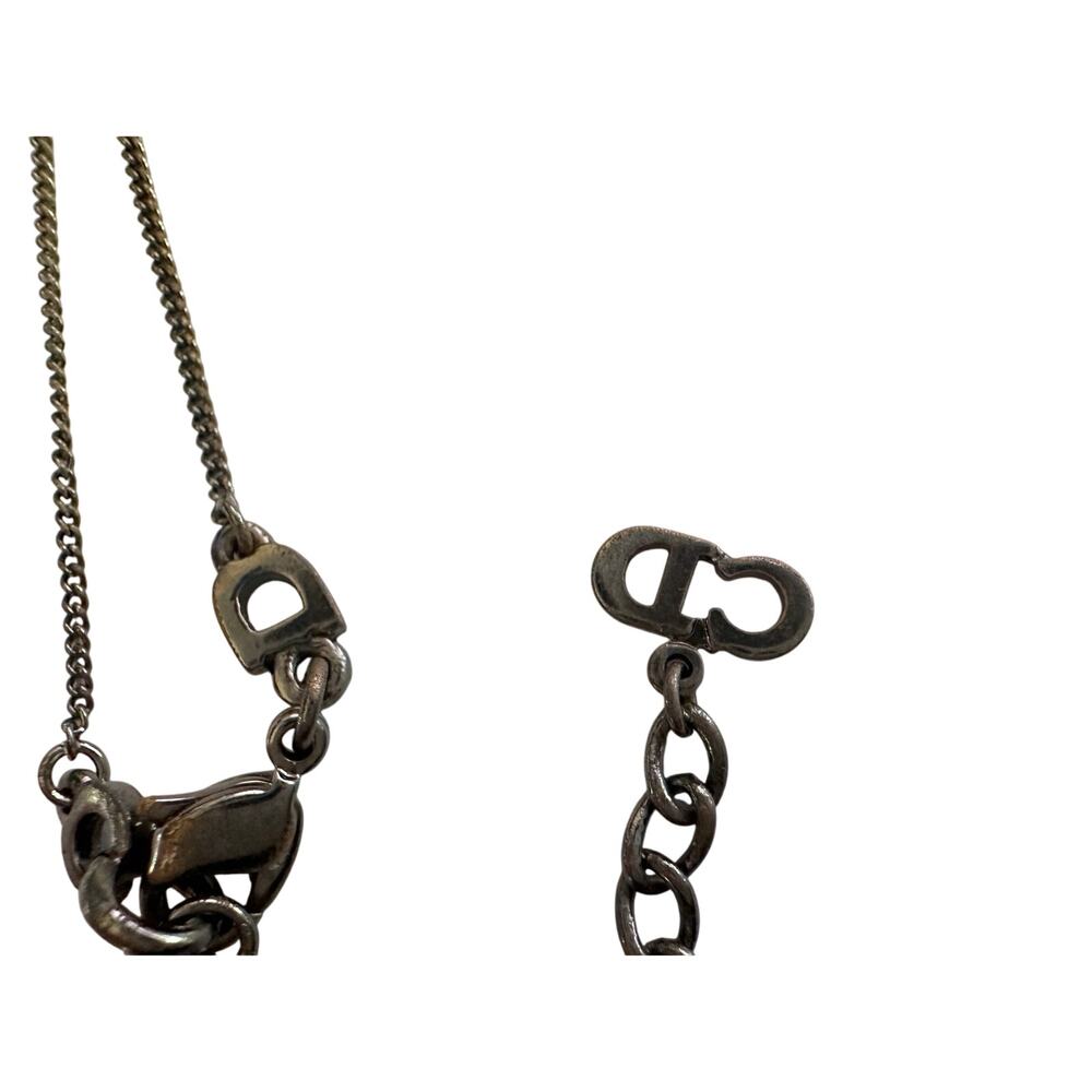 Christian Dior Dog Tag Style Necklace - Gunmetal - Picture 16 of 16